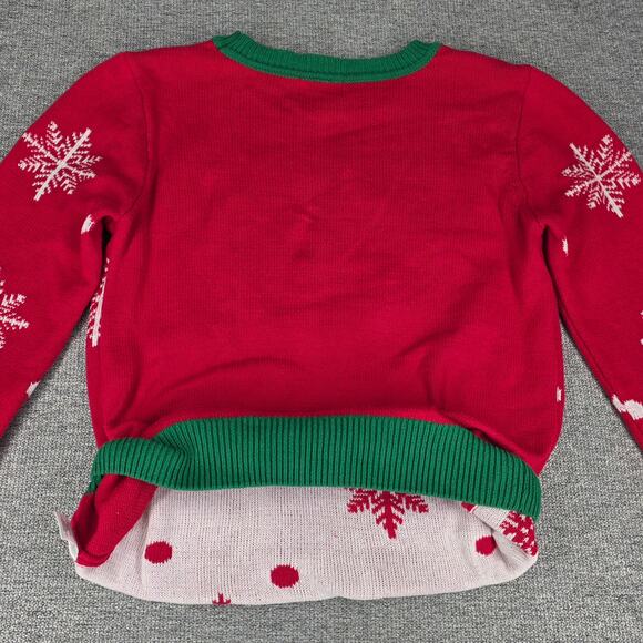 TO BE JOLLY WOMENS REVERSIBLE SEQUIN NAUGHTY NICE HOLIDAY SWEATER SIZE MEDIUM - Picture 10 of 14